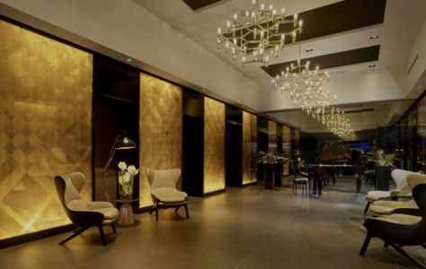 Lobby of Park Plaza Victoria Amsterdam, host venue for the Rational Drug Design Europe Summit in Amsterdam, Netherlands